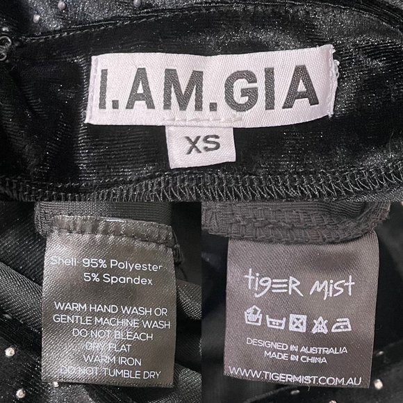 SOLD I.AM.GIA Black Velvet Studded Kelly Flare Pants XS - Picture 11 of 11